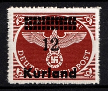 1945 12pf Kurland, German Occupation, Germany (Mi. 4 A y, Signed, CV $200, MNH)