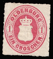 1862 1g Oldenburg, German States, Germany (Mi 17a, CV $80)
