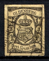 1859 3gr Oldenburg, German States, Germany (Mi. 8, Canceled, CV $1,000)