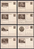 1936 Hindenburg, Third Reich, Germany, 8 Postal Cards
