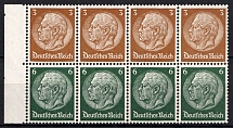 1937-39 Third Reich, Germany, Se-tenant, Zusammendrucke, Block (Mi. H-Bl. 91 B, CV $60)