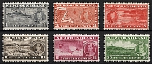 1937 Newfoundland, Canada, Coronation Issue (SG 257d, 258c, 260e, 261b, 263c, 264e, Perf 13.5, CV $130)