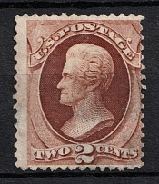 1873 2c Jackson, United States, USA (Scott 157, Brown, CV $330)