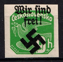 1939 9h Moravia-Ostrava, Bohemia and Moravia, Germany Local Issue (Mi. 35, Type I, Signed, CV $70, MNH)