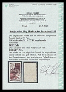 1935 USSR Moscow - San-Francisco Flight Levanevskiy (Oval Dot after 'Сев.', Zv. 424c, CV $900-1,800, Certificate, Signed)