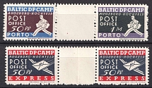 1948 Augsburg - Hochfeld, Estonia, Lithuania, Baltic DP Camp, Displaced Persons Camp, Gutter Pair (Wilhelm W 1 - W 2, CV $60, MNH)