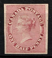 1852-57 0.5p British Canada, Canada (SG 17, CV $1,300, MNH)