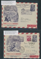 Worldwide Air Post Stamps and Postal History - Austria - Balloon Post - 1949-52, eight items, including three different illustrated envelopes of Bregenz Flight of 1949, two different of Austrian Kinderdorf on Postflug Balloon …