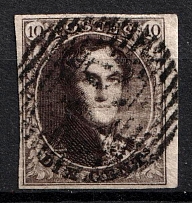 1849-50 10c Belgium (Sc. 3, Canceled, CV $100)