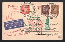 1933 (22 Jul) Germany, Airmail cover from Bremen to Berlin, with special handstamp of Sea mail and airmail of Bremen