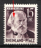 1947-48 15pf Rhineland-Palatinate, French Zone of Occupation, Germany (Mi. 5 PF II, Wart on Forehead to Left, MNH)