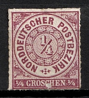 1868 1/4gr North German Confederation, Germany (Mi. 1 a, Sc. 1, CV $30)