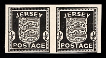 1941-42 0.5d Jersey, German Occupation, Germany, Pair (Black, Private issue)