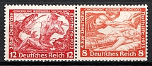 1933 Third Reich, Germany, Wagner, Se-tenant, Zusammendrucke, Pair (Mi. W 55, CV $40)