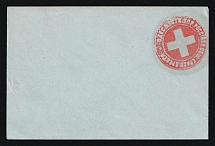 Odessa, Red Cross, Russian Empire Charity Local Cover, Russia (Size 111 x 73, No Watermark, Gray Blue Paper)