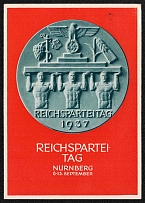 1937 Nazi Party Congress in Nurnberg, Third Reich, Germany, Postal Card (Special Cancellation)
