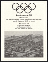 'The Olympic Oath', Third Reich, German Propaganda, Leaflet