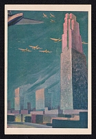 1933 'Ten Year Aircraft Cruise: Chicago', Italy Propaganda Postcard, Mint