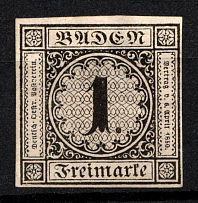 1853 1k Baden, German States, Germany (Mi. 5, Sc. 6, CV $700)