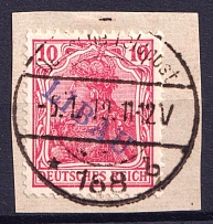 1919 10pf Liepaja Libau, Latvia, German Occupation, Germany (Mi. 2 A, CV $90, Signed, Canceled)