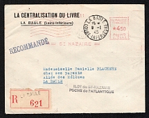 1945 (9 Jan) St. Nazaire, France, German Occupation of France, Recommended Registered Cover from La Baule to Loire-Inferieure