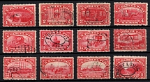 1913 Special Delivery Stamps, United States, USA (Scott Q1 - Q12, Full Set, Canceled, CV $180)