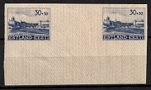 1941 30k German Occupation of Estonia, Germany, Gutter Pair (Mi. 6 UMs, Imperforate, Margin, CV $80)