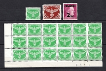 1942-44 Mail Fieldpost, Germany (Part of Sheet, Control Number `1586`, Full Sets, MNH/MH)