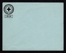 1884 Odessa, Red Cross, Russian Empire Local Cover, Russia (Watermark ///, Black Printing, Blue Paper, Private Printing)
