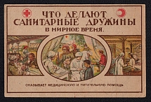 'What Do the Sanitary Squads Do in Peacetime', Red Cross, Military Sanitary Defense Fund, Russian Empire Postcard, Russia, Mint
