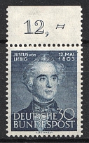 1953 German Federal Republic, Germany (Mi. 166, Plate Number, Full Set, CV $50, MNH)
