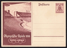 1936 Summer Olympic Games in Berlin, Third Reich, Germany, Postal Card