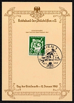 1941 Souvenir Card issued for the Day of the Stamp (Special Cancellation)