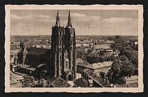 1938 'Breslau the cathedral', Propaganda Postcard, Third Reich Nazi Germany