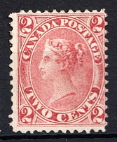 1864 2c British Canada, Canada (Scott 20a, SG 45, Certificate, CV $1,300)
