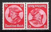 1933 12pf Third Reich, Germany, Tete-beche, Zusammendrucke (Mi. K 18, CV $30)