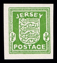 1941-42 0.5p Jersey, German Occupation, Germany (Mi. 1 y U, Imperforated, CV $780, MNH)