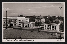 1937 'Munich. Fuehrer's building and temple of honor', Propaganda Postcard, Third Reich Nazi Germany