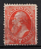 1873 7c Stanton, United States, USA (Scott 160, Orange Vermilion, Canceled, CV $90)