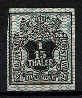 1856-57 1/15t Hannover, German States, Germany (Mi. 11, Sc. 13, CV $70)