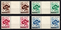 1942 Serbia, German Occupation, Germany, Gutter Pairs (Mi. 62 A L - 65 A L, Full Set, CV $40, MNH)