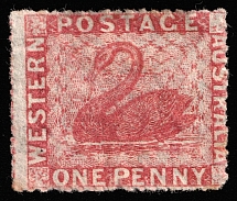 1861 1p West Australia (SG 44, CV $520)