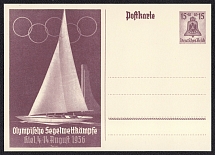 1936 Olympic Sailing Competitions, Third Reich, Germany, Postal Card