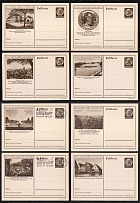 1938-39 Hindenburg, Third Reich, Germany, 8 Postal Cards