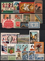 Trains, Zeppelin, Stock of Cinderellas, Germany, Europe Non-Postal Stamps, Labels, Advertising, Charity, Propaganda (#169B)