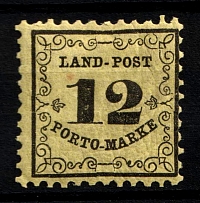 1862 12k Baden, German States, Germany, Official Stamp (Mi. 3 x, Sc. LJ3, CV $60)