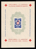 1945 Dachau - Allach, Poland, DP Camp, Displaced Persons Camp, Souvenir Sheet (Wilhelm Bl. 1 y I B, CV $100)