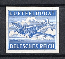 1942-43 Mail Fieldpost, Germany Airmail (IMPERFORATED, Mi. 1Ux, RRR, Signed, CV $390)