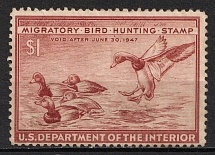 1946 1D Duck Hunting Permit, United States, USA (Scott RW13, CV $50)