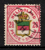 1876-90 2.5p on 20pf Heligoland, German States, Germany (Mi. 18 e, Sc. 21c, Canceled, CV $120)